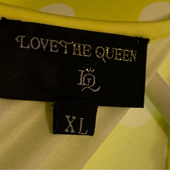 LOVE THE QUEEN Vibrant Maxi polka dot novelty lace trim dress XL 16 - Picture 15 of 16